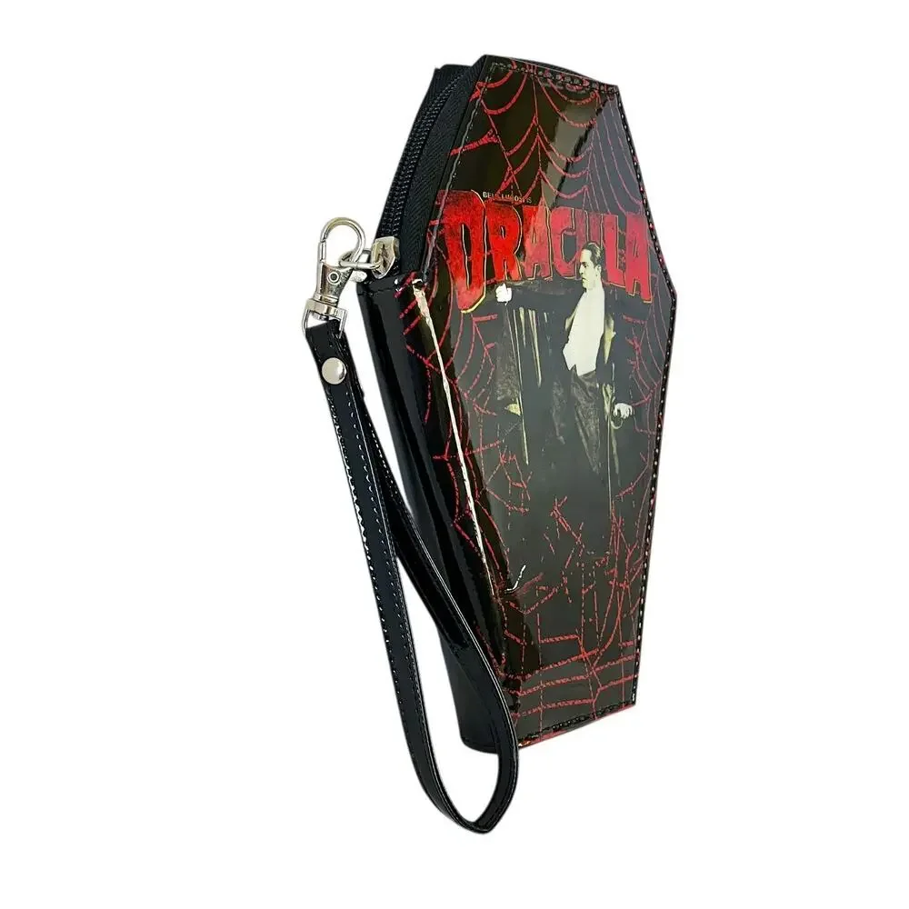 New! Rock Rebel Dracula Coffin Wristlet Back Convertible Clutch Evening Bag NWOT
